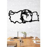 Gowpenart Dizayn Atatürk Büstlü Türkiye Haritası Siyah Metal Duvar Dekoru Ev & Ofis Tablosu - Hediye Tablo