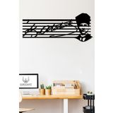 Gowpenart Dizayn Atatürk İmzalı Çizgili Portre Dekoratif Siyah Metal Duvar Ev & Ofis Tablosu Hediye Tablo