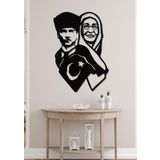 Gowpenart Dizayn Atatürk Ve Annesi Zübeyde Hanım Siyah Metal Duvar Dekoru - Ev & Ofis Tablosu - Hediye Tablo