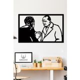 Gowpenart Dizayn Atatürk Ve Köylü Adam Dekoratif Siyah Metal Duvar Ev & Ofis Tablosu - Hediye Tablo