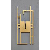 Gowpenart Dizayn Carisma Metal Gold - Altın Dikdörtgen Duvar Saati - Ev - Ofis Saati - Hediye Saat - 50 x 22 Cm