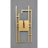 Gowpenart Dizayn Carisma Metal Gold - Altın Dikdörtgen Duvar Saati - Ev - Ofis Saati - Hediye Saat - 60 x 26 Cm
