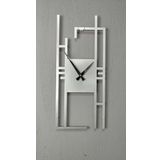 Gowpenart Dizayn Carisma Metal Silver - Gümüş Dikdörtgen Duvar Saati - Ev - Ofis Saati - Hediye Saat - 60 x 26 Cm