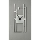 Gowpenart Dizayn Carisma Metal Silver - Gümüş Dikdörtgen Duvar Saati - Ev - Ofis Saati - Hediye Saat - 80 x 34 Cm