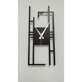 Gowpenart Dizayn Carisma Metal Siyah Dikdörtgen Duvar Saati - Ev - Ofis Saati - Hediye Saat - 80 x 34 Cm