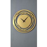 Gowpenart Dizayn Circle Metal Gold - Altın Duvar Saati - Ev - Ofis Saati - Hediye Saat - 50 x 50 Cm