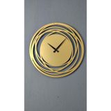Gowpenart Dizayn Circle Metal Gold - Altın Duvar Saati - Ev - Ofis Saati - Hediye Saat - 60 x 60 Cm