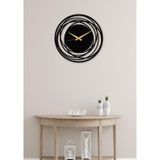 Gowpenart Dizayn Circle Metal Siyah Duvar Saati - Ev - Ofis Saati - Hediye Saat - 50 x 50 Cm