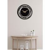 Gowpenart Dizayn Circle Metal Siyah Duvar Saati - Ev - Ofis Saati - Hediye Saat - 60 x 60 Cm