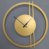 Gowpenart Dizayn Double Line Metal Gold - Altın Duvar Saati - Ev - Ofis Saati - Hediye Saat - 50 x 48 Cm