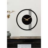 Gowpenart Dizayn Double Line Metal Siyah Duvar Saati - Ev - Ofis Saati - Hediye Saat - 100 x 97 Cm