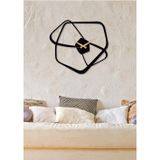 Gowpenart Dizayn Fiyonk Metal Siyah Duvar Saati - Ev / Ofis Saati - Hediye Saat - 60 x 55 cm