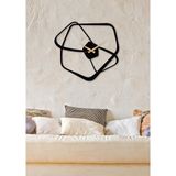 Gowpenart Dizayn Fiyonk Metal Siyah Duvar Saati - Ev - Ofis Saati - Hediye Saat - 70 x 64 Cm