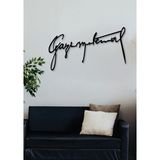 Gowpenart Dizayn Gazi M. K. Atatürk Imza Siyah Metal Duvar Dekoru - Ev & Ofis Tablosu - Hediye Tablo - 70 x 33