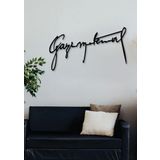 Gowpenart Dizayn Gazi M. K. Atatürk İmza Siyah Metal Duvar Dekoru - Ev & Ofis Tablosu - Hediye Tablo