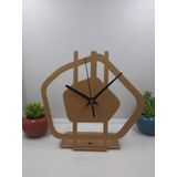 Gowpenart Dizayn Gravel - Çakıl Taşı Metal Gold - Altın Masa Saati - Ev - Ofis Saati - Hediye Saat 21 x 20 Cm