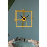 Gowpenart Dizayn Kare Querencia Metal Gold - Altın Duvar Saati - Ev - Ofis Saati - Hediye Saat 90 x 90 Cm