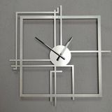 Gowpenart Dizayn Kare Querencia Metal Gümüş - Silver Duvar Saati - Ev - Ofis Saati - Hediye Saat 100 x 100 Cm