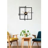 Gowpenart Dizayn Kare Querencia Metal Siyah Duvar Saati - Ev - Ofis Saati - Hediye Saat - 60 x 60 Cm