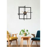 Gowpenart Dizayn Kare Querencia Metal Siyah Duvar Saati - Ev - Ofis Saati - Hediye Saat - 70 x 70 Cm