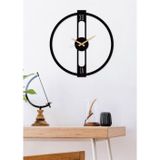 Gowpenart Dizayn Middle Line Metal Siyah Duvar Saati - Ev - Ofis Saati - Hediye Saat - 60 x 60 Cm