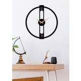 Gowpenart Dizayn Middle Line Metal Siyah Duvar Saati - Ev - Ofis Saati - Hediye Saat - 70 x 70 Cm