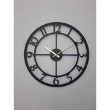 Gowpenart Dizayn Rakamlı Metal Siyah Duvar Saati 1,5 Mm Kalınlık 60 x 60 Cm