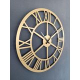 Gowpenart Dizayn Roma Rakamlı Metal Gold - Altın Duvar Saati 1,5 Mm Kalınlık 50 x 50 Cm