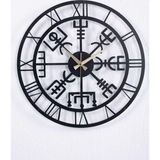 Gowpenart Dizayn Vegvisir Metal Siyah Duvar Saati 1,5 Mm Kalınlık 50x50 Cm