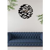 Gowpenart Dizayn Waves - Dalgalar Metal Siyah Duvar Saati - Ev - Ofis Saati - Hediye Saat - 60 x 60 Cm