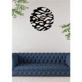 Gowpenart Dizayn Waves - Dalgalar Metal Siyah Duvar Saati - Ev - Ofis Saati - Hediye Saat - 70 x 70 Cm