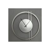 Gowpenart Double Line Metal Silver / Gümüş Duvar Saati - Ev / Ofis Saati - Hediye Saat - 100 X 97 Cm