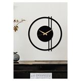 Gowpenart Double Line Metal Siyah Duvar Saati - Ev / Ofis Saati - Hediye Saat - 70 X 68 Cm