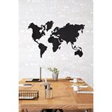 Gowpenart Düz Dünya Haritası Ev ve Ofis Metal Duvar Tablosu- 70 x 105 Cm Siyah