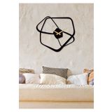 Gowpenart Fiyonk Metal Siyah Duvar Saati - Ev / Ofis Saati - Hediye Saat - 60 X 55 Cm