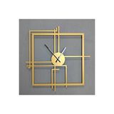 Gowpenart Kare Querencia Metal Gold / Altın Duvar Saati - Ev / Ofis Saati - Hediye Saat - 70 X 70 Cm