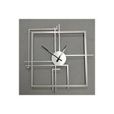 Gowpenart Kare Querencia Metal Gümüş / Silver Duvar Saati - Ev / Ofis Saati - Hediye Saat 80 X 80 Cm