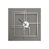 Gowpenart Kare Querencia Metal Gümüş/silver Duvar Saati - Ev / Ofis Saati - Hediye Saat 100 X 100 Cm