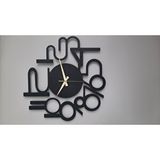 Gowpenart Modern Rakamlı Metal Siyah Duvar Saati 1,5 Mm Kalınlık 50 X 50 Cm