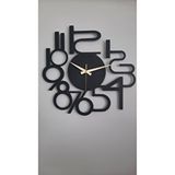 Gowpenart Modern Rakamlı Metal Siyah Duvar Saati - Hediye Saat- Ev / Ofis Saati - 60 X 60 Cm