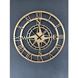 Gowpenart Pusulalı Metal Gold - Altın Duvar Saati 1,5 Mm Kalınlık 50x50 Cm