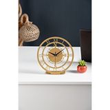 Gowpenart Pusulalı Metal Gold Masa Saati 1,5 Mm Kalınlık 25x23cm Altın