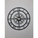 Gowpenart Pusulalı Metal Siyah Duvar Saati 1,5 Mm Kalınlık 60 X 60 Cm