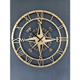 Gowpenart Pusulalı Modern Metal Gold - Altın Duvar Saati 1,5 Mm Kalınlık 60 X 60 Cm