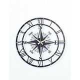 Gowpenart Pusulalı Modern Metal Siyah Duvar Saati 1,5 Mm Kalınlık 40x40 Cm