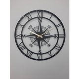 Gowpenart Pusulalı Modern Metal Siyah Duvar Saati 1,5 Mm Kalınlık 60 X 60 Cm