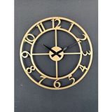 Gowpenart Rakamlı Metal Gold - Altın Duvar Saati 1,5 Mm Kalınlık 41x41 Cm