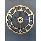 Gowpenart Rakamlı Metal Gold - Altın Duvar Saati 1,5 Mm Kalınlık 50x50 Cm