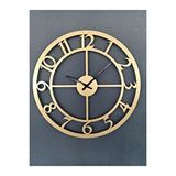 Gowpenart Rakamlı Metal Gold - Altın Duvar Saati 1,5 Mm Kalınlık 60 X 60 Cm