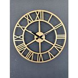 Gowpenart Roma Rakamlı Metal Gold - Altın Duvar Saati 1,5 Mm Kalınlık 41x41 Cm